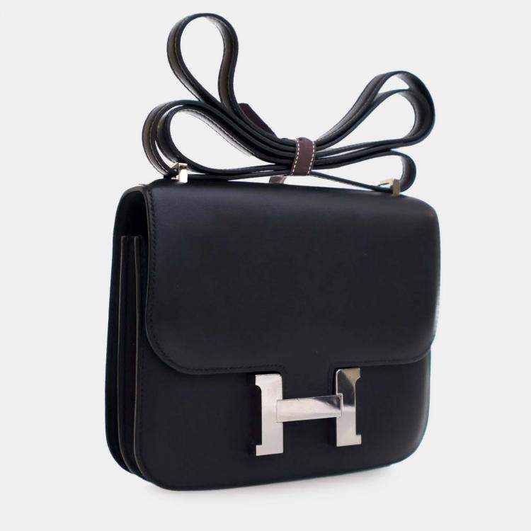 Pre Owned Hermes Noir Mini Swift Marble Constance 18