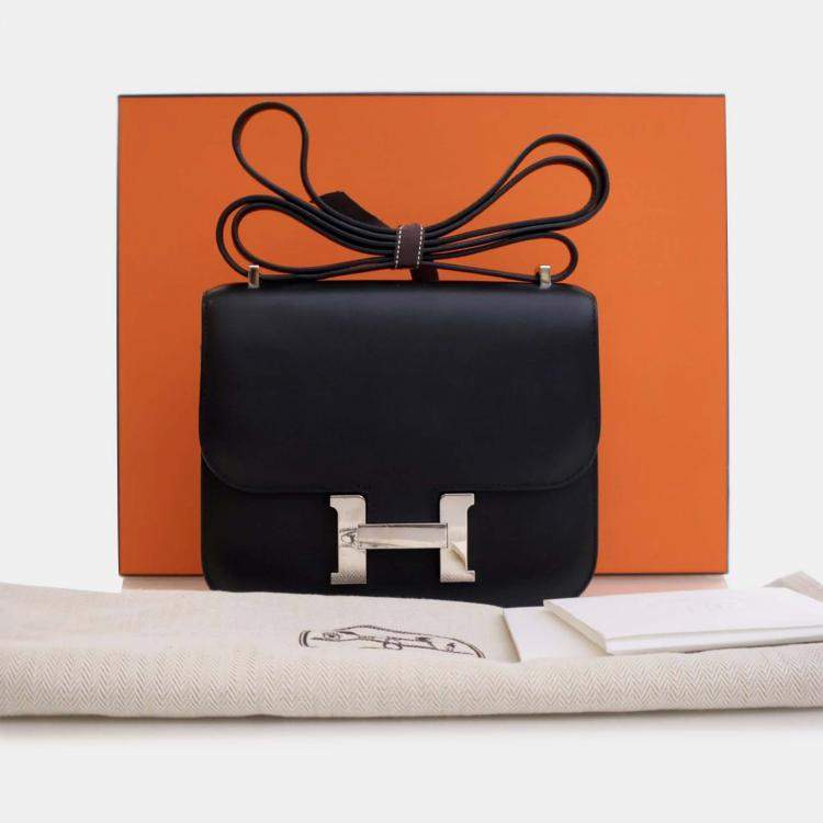 Pre Owned Hermes Noir Mini Swift Marble Constance 18