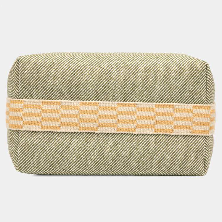 Pre Owned Hermes Green Large Wool Bride A Brac H Natte Case