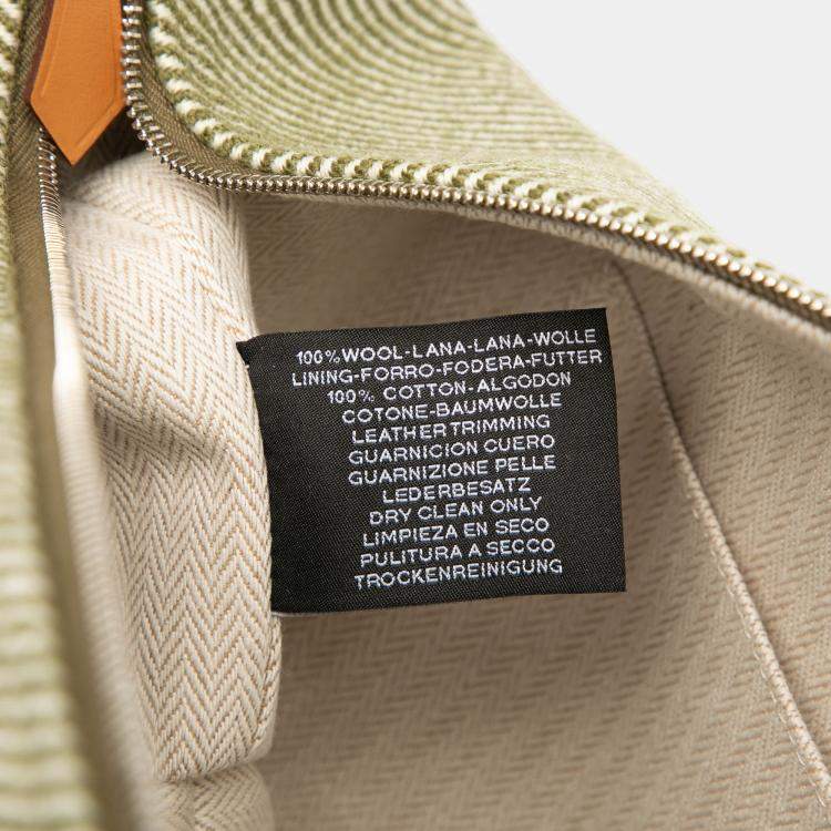 Pre Owned Hermes Green Large Wool Bride A Brac H Natte Case