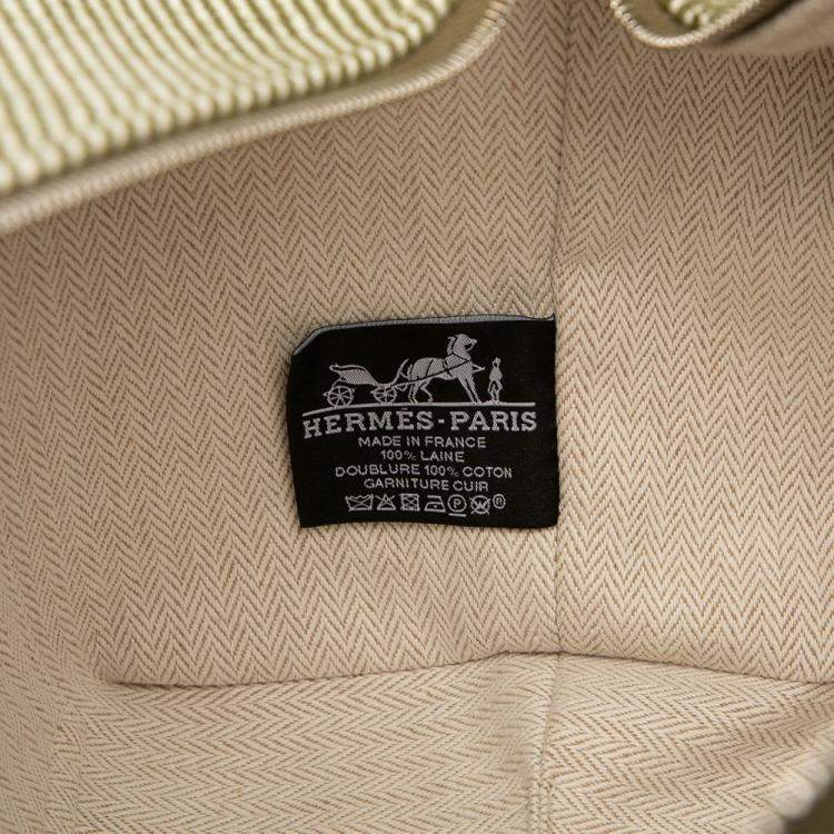 Pre Owned Hermes Green Large Wool Bride A Brac H Natte Case