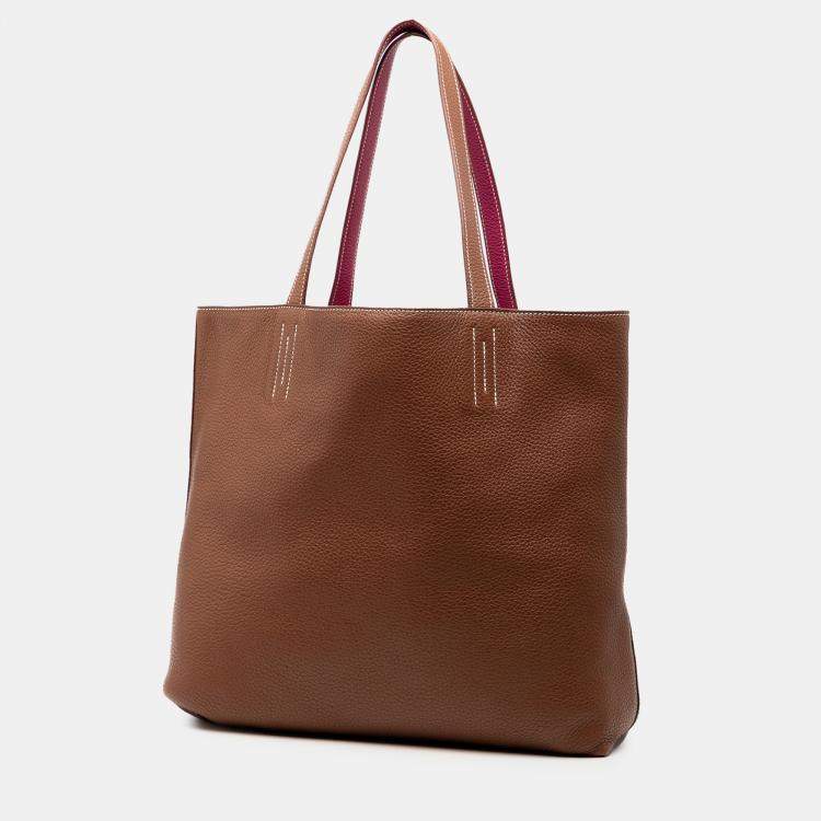 Pre Owned Hermes Brown Clemence Double Sens 36