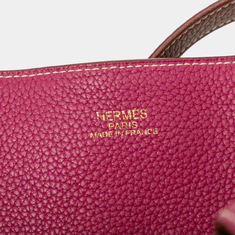 Pre Owned Hermes Brown Clemence Double Sens 36