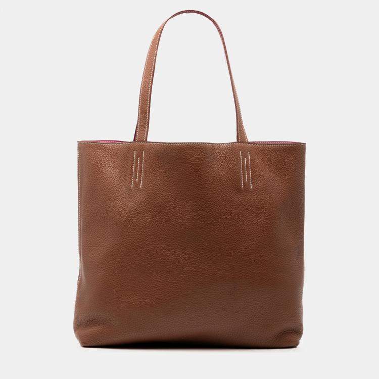 Pre Owned Hermes Brown Clemence Double Sens 36