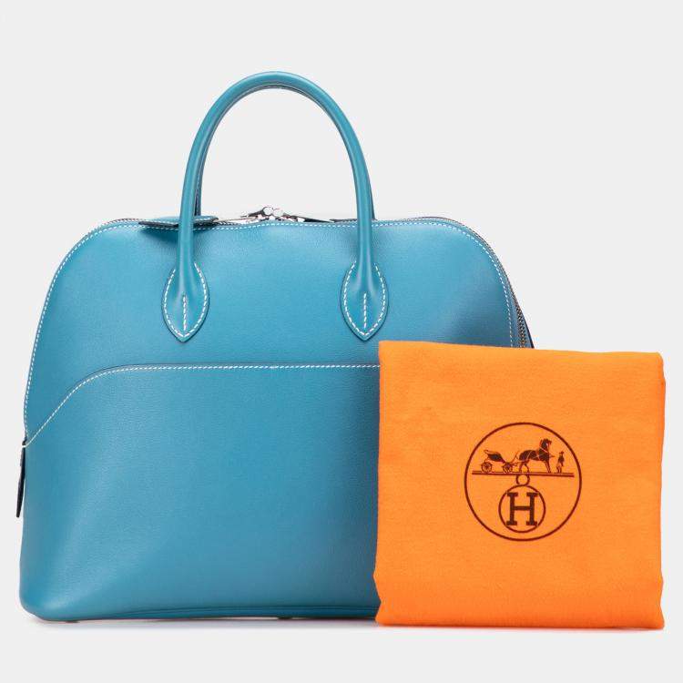 Pre Owned Hermes Turquoise Swift Bolide 1923 30