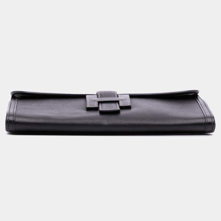 Pre Owned Hermes Black Evergrain Jige PM