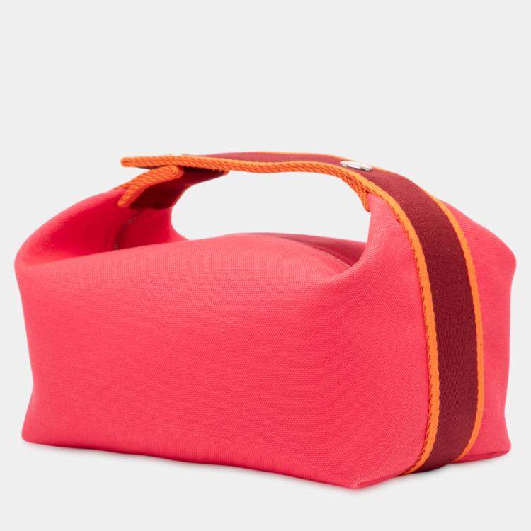 Pre Owned Hermes Pink Small Toile Bride A Brac Case