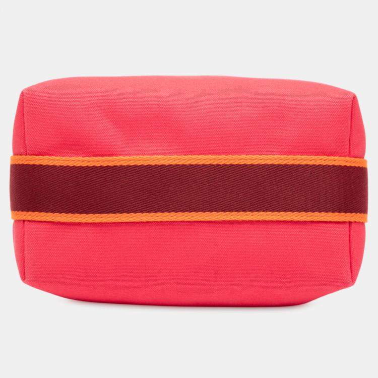 Pre Owned Hermes Pink Small Toile Bride A Brac Case