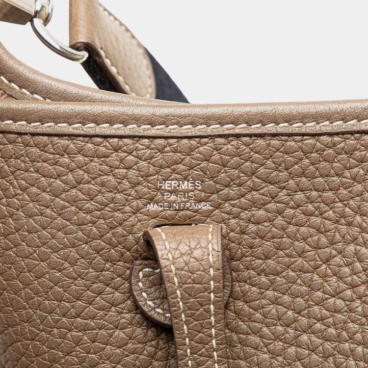 Pre Owned Hermes Etoupe Clemence Evelyne TPM