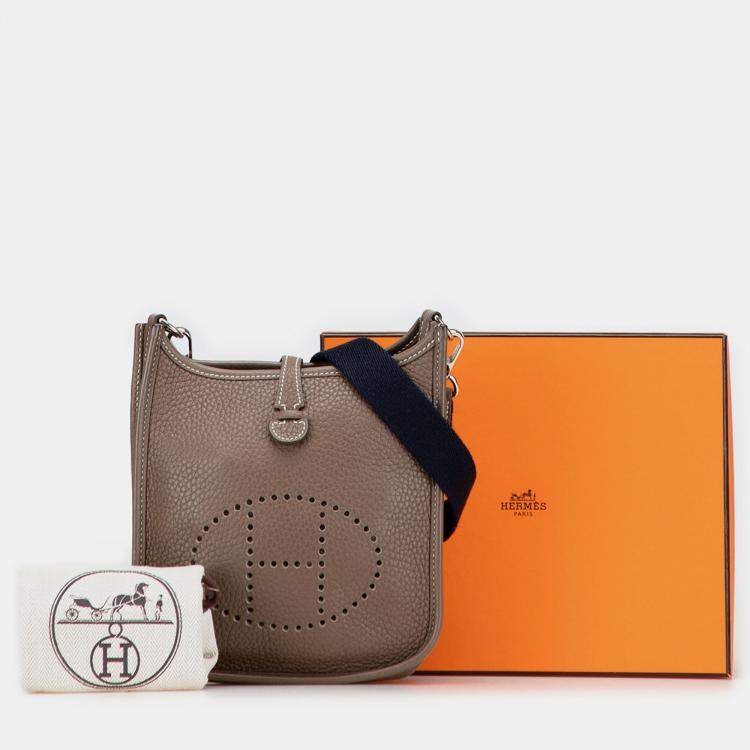 Pre Owned Hermes Etoupe Clemence Evelyne TPM