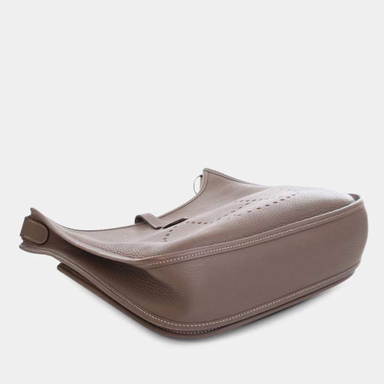 Pre Owned Hermes Brown Clemence Evelyne III PM