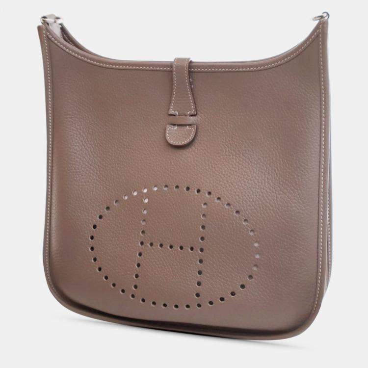 Pre Owned Hermes Brown Clemence Evelyne III PM