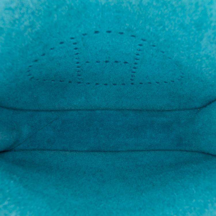 Pre Owned Hermes Blue Zanzibar Clemence Evelyne TPM 16