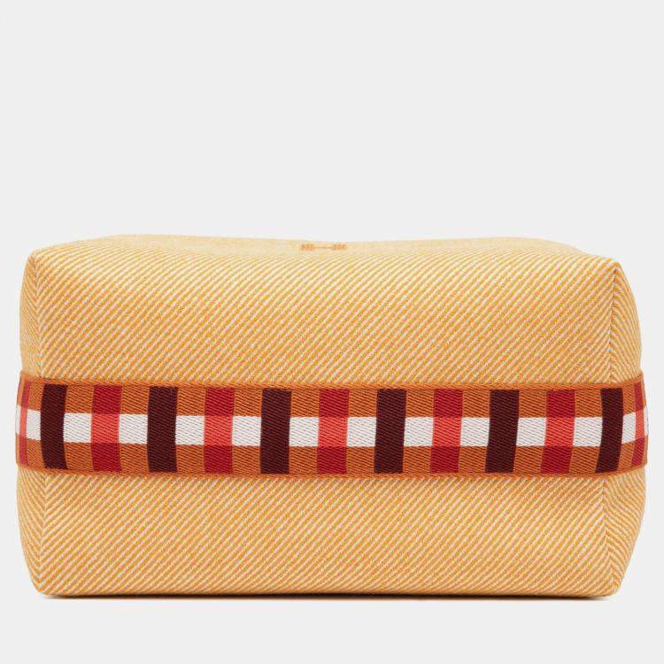 Pre Owned Hermes Orange Large Wool Bride A Brac Au Carre Case