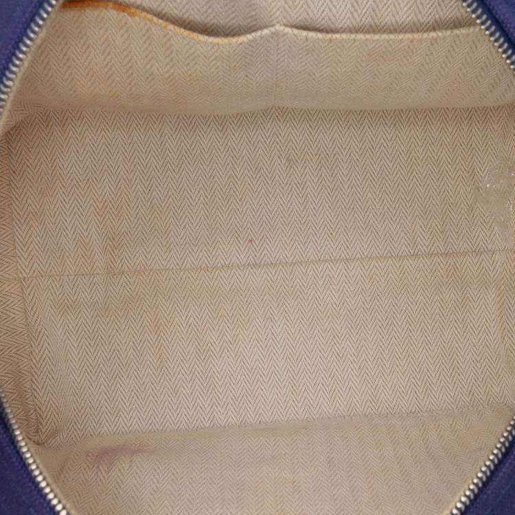 Pre Owned Hermes Blue Green Small Toile Bride A Brac Case