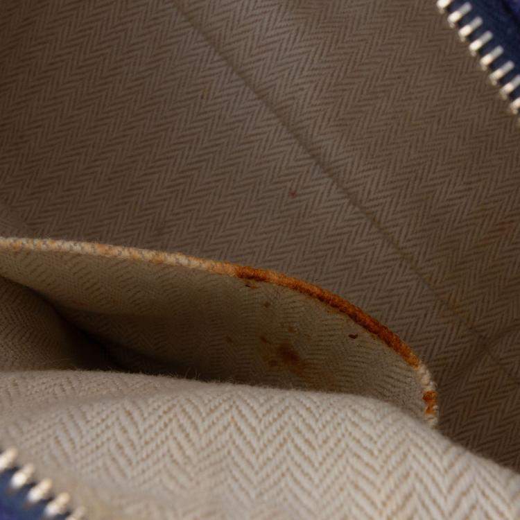 Pre Owned Hermes Blue Green Small Toile Bride A Brac Case