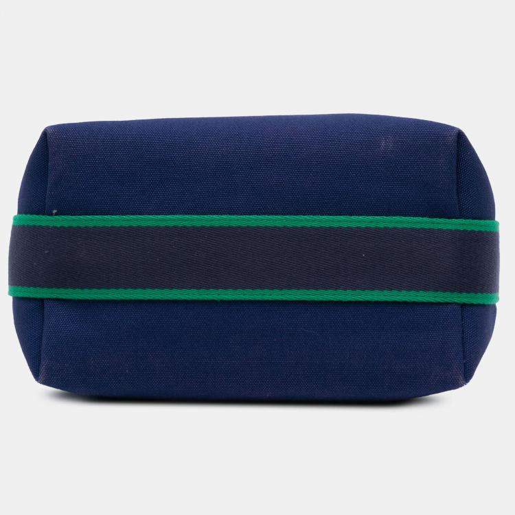 Pre Owned Hermes Blue Green Small Toile Bride A Brac Case