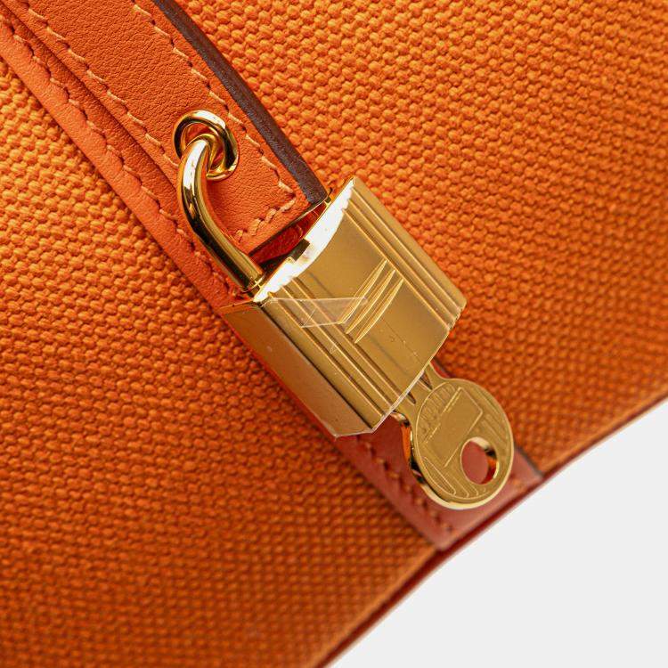 Pre Owned Hermes Orange Toile Goeland and Swift Cargo Picotin Lock 18