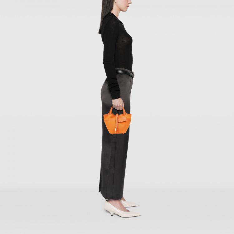 Pre Owned Hermes Orange Toile Goeland and Swift Cargo Picotin Lock 18