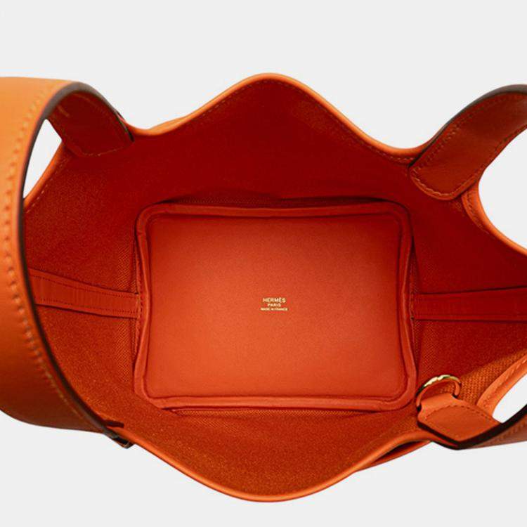 Pre Owned Hermes Orange Toile Goeland and Swift Cargo Picotin Lock 18