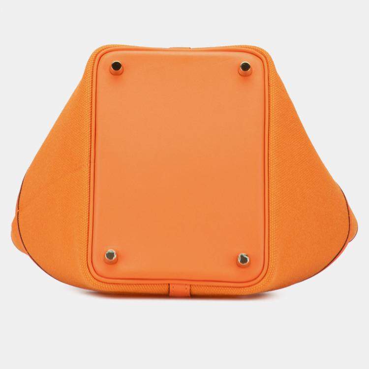 Pre Owned Hermes Orange Toile Goeland and Swift Cargo Picotin Lock 18