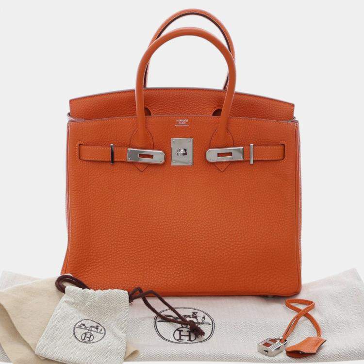 مملوكة مسبقًا Hermes Orange Togo Birkin Retourne 30