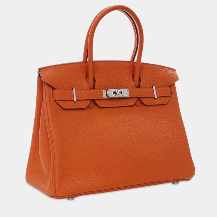 مملوكة مسبقًا Hermes Orange Togo Birkin Retourne 30