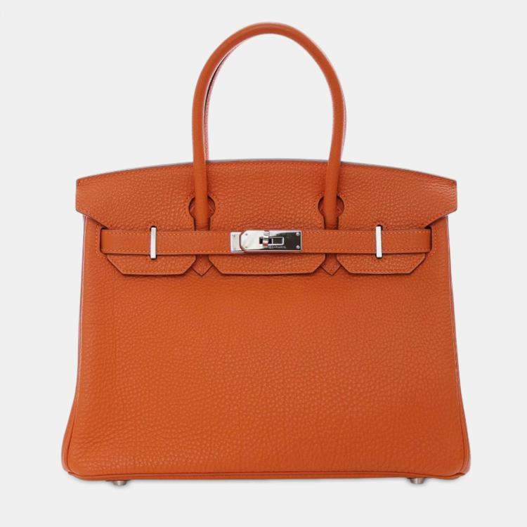 مملوكة مسبقًا Hermes Orange Togo Birkin Retourne 30