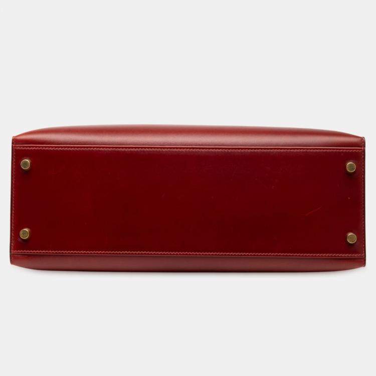 Pre Owned Hermes Red Box Calf Kelly Retourne 32