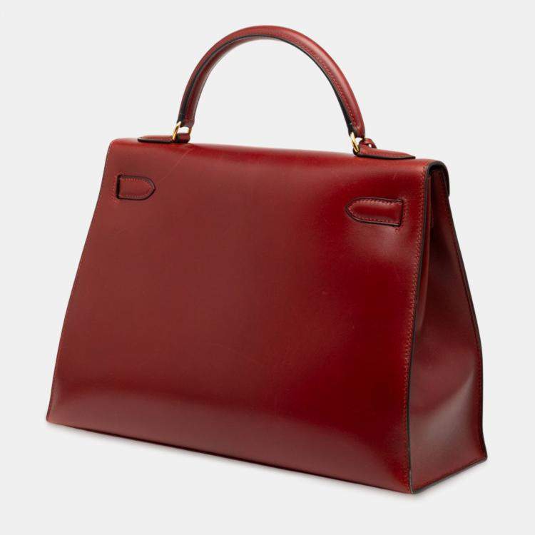 Pre Owned Hermes Red Box Calf Kelly Retourne 32