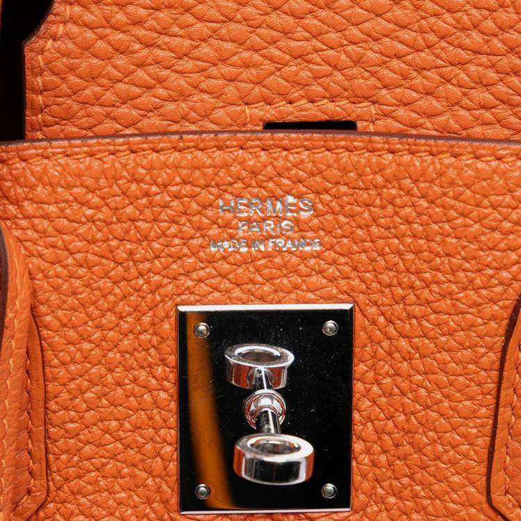 Pre Owned Hermes Orange Togo Birkin Retourne 30