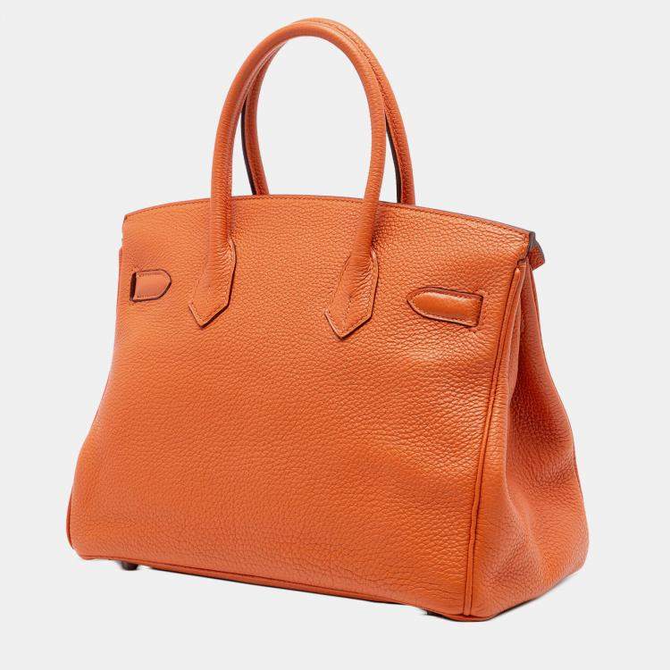 Pre Owned Hermes Orange Togo Birkin Retourne 30