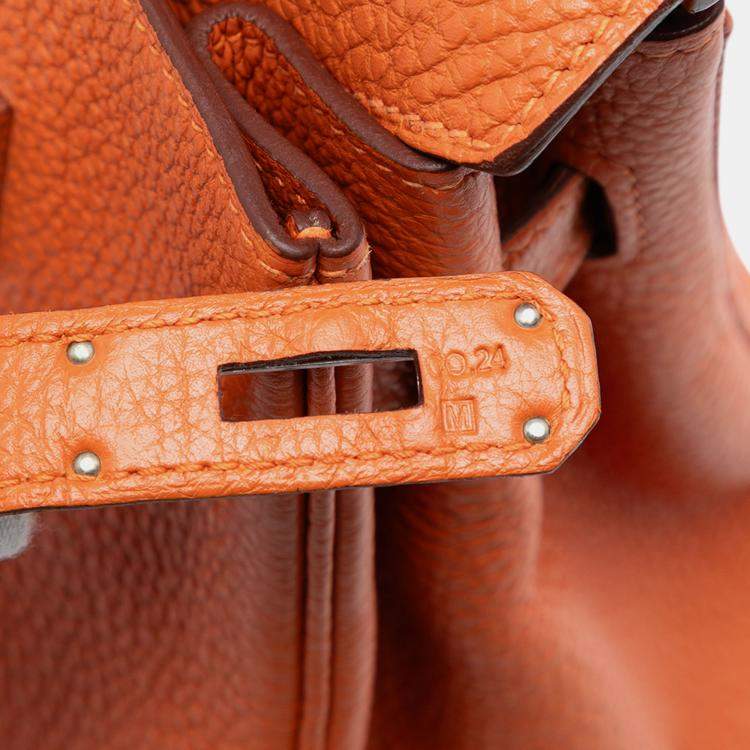 Pre Owned Hermes Orange Togo Birkin Retourne 30