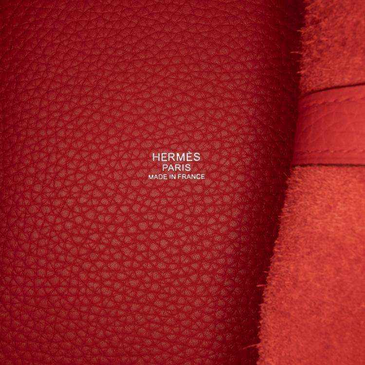 Pre Owned Hermes Rouge Vif Clemence Picotin Lock 22