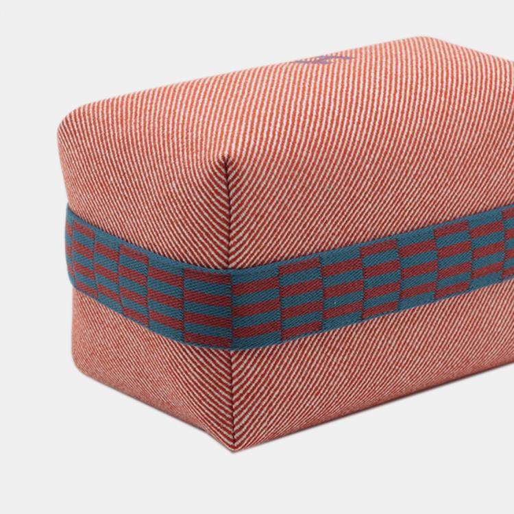 Pre Owned Hermes Blue Red Large Wool Bride A Brac H Natte Case