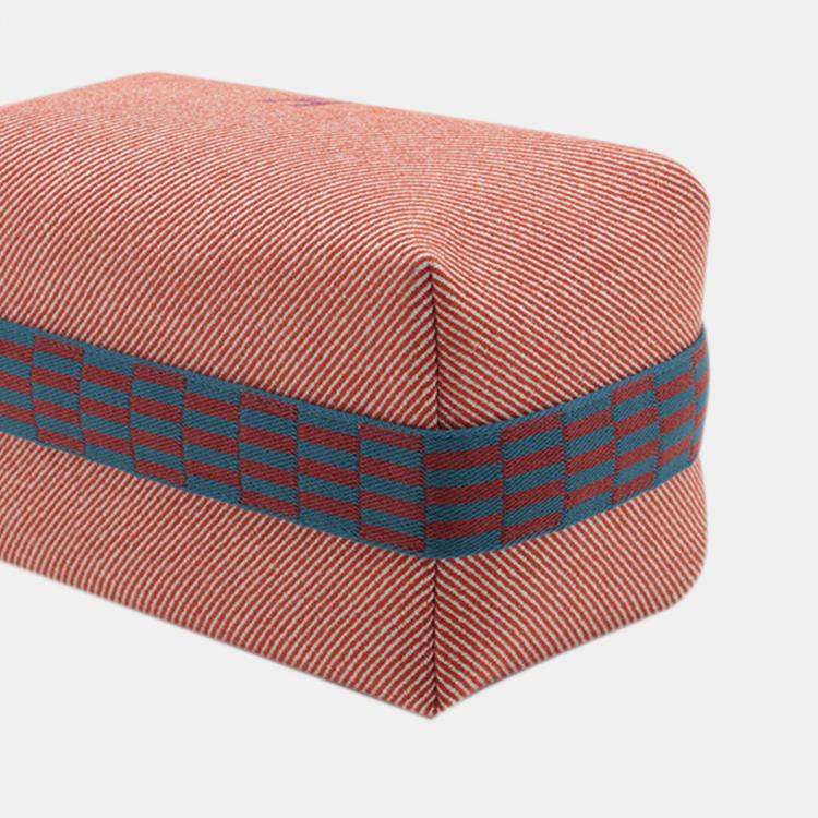 Pre Owned Hermes Blue Red Large Wool Bride A Brac H Natte Case