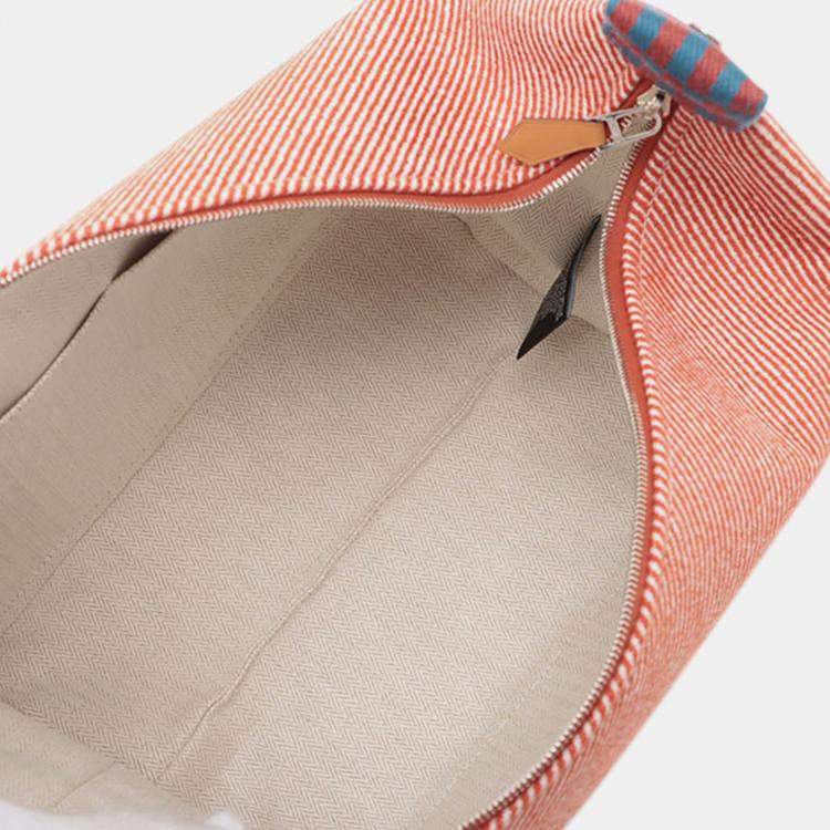 Pre Owned Hermes Blue Red Large Wool Bride A Brac H Natte Case