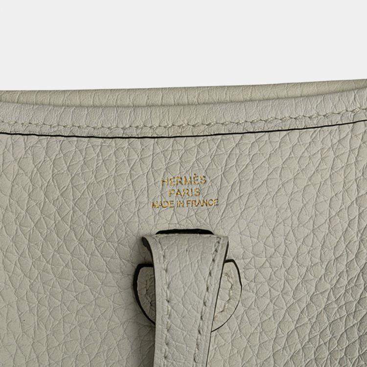 Pre Owned Hermes New White Clemence Evelyne TPM