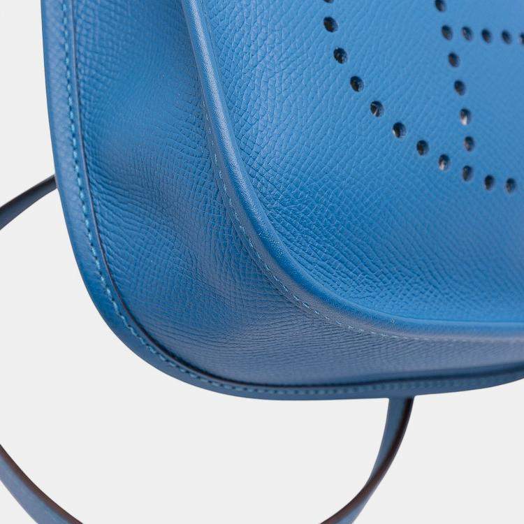 Pre Owned Hermes Blue Izmir Epsom Evelyne TPM