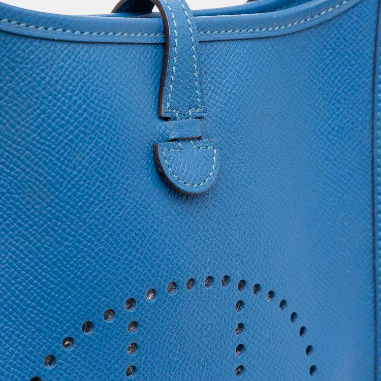 Pre Owned Hermes Blue Izmir Epsom Evelyne TPM