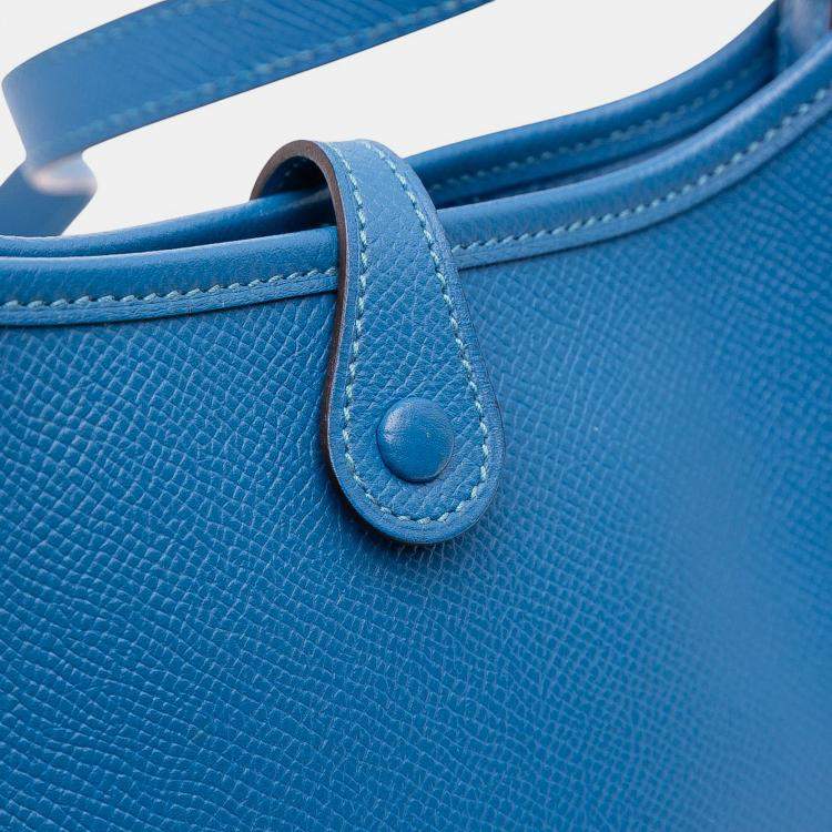 Pre Owned Hermes Blue Izmir Epsom Evelyne TPM