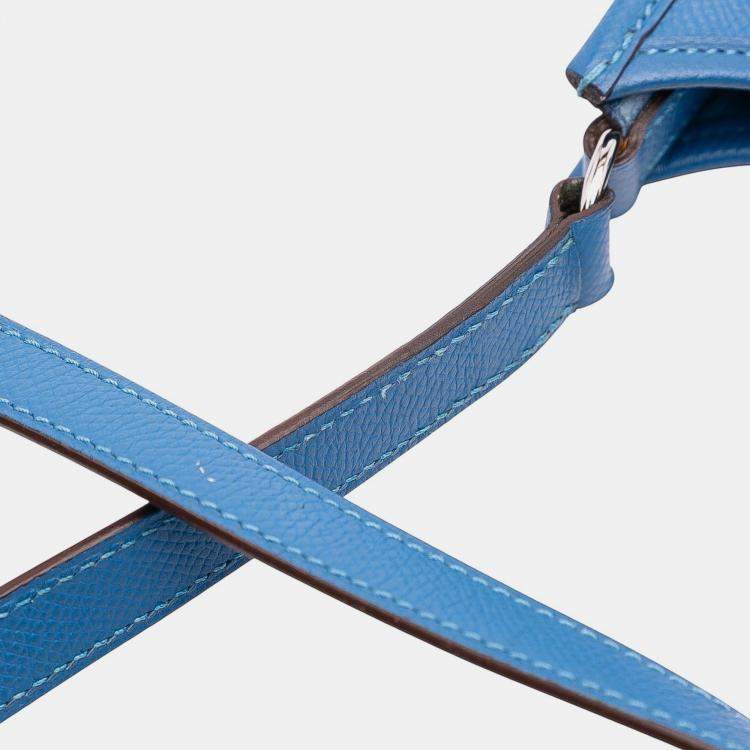 Pre Owned Hermes Blue Izmir Epsom Evelyne TPM
