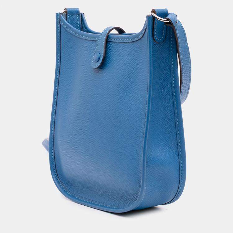 Pre Owned Hermes Blue Izmir Epsom Evelyne TPM