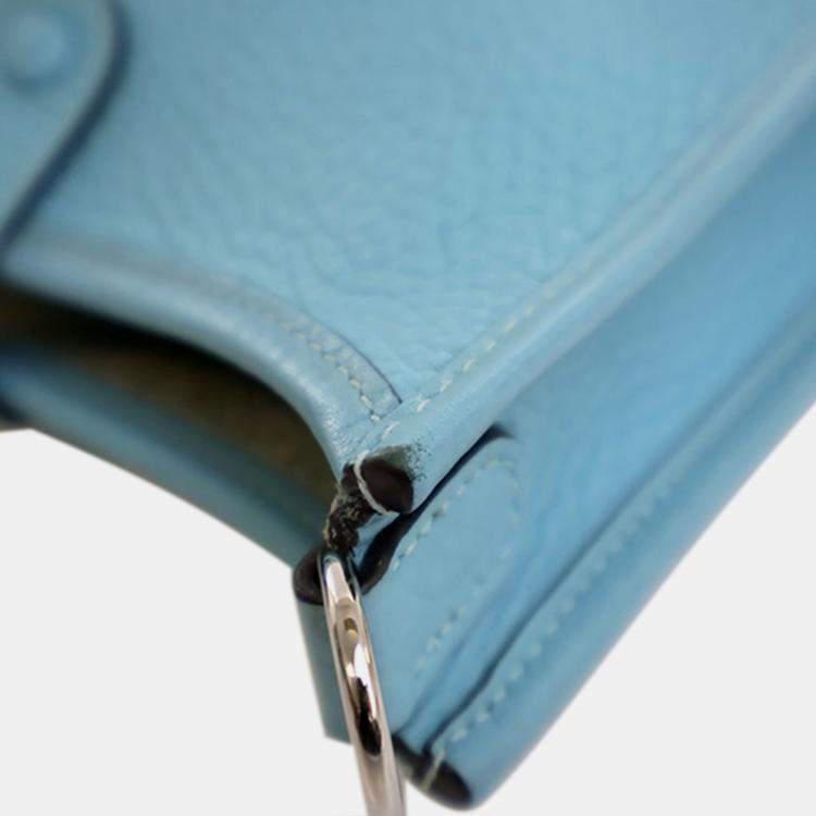 Pre Owned Hermes Blue Clemence Evelyne TPM 16