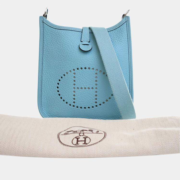 Pre Owned Hermes Blue Clemence Evelyne TPM 16