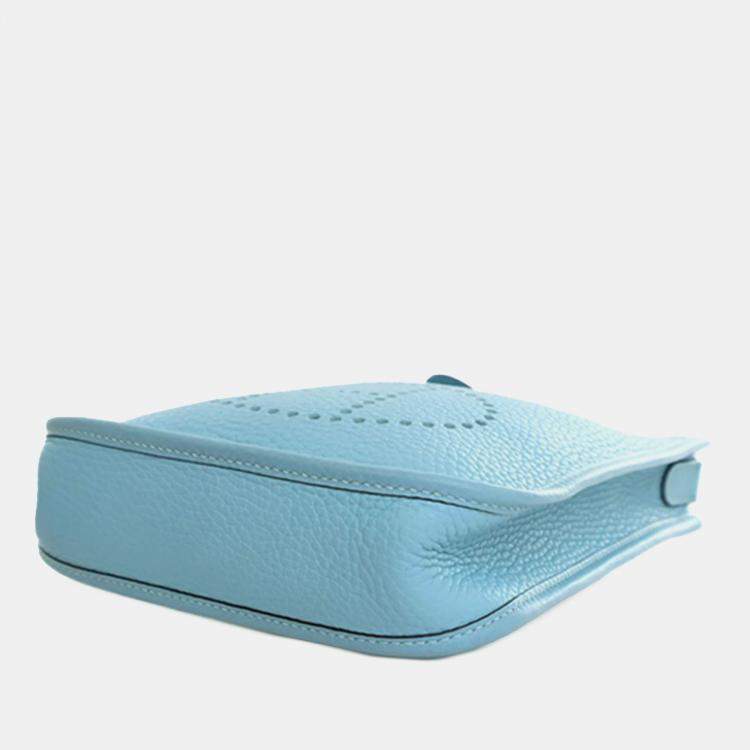 Pre Owned Hermes Blue Clemence Evelyne TPM 16