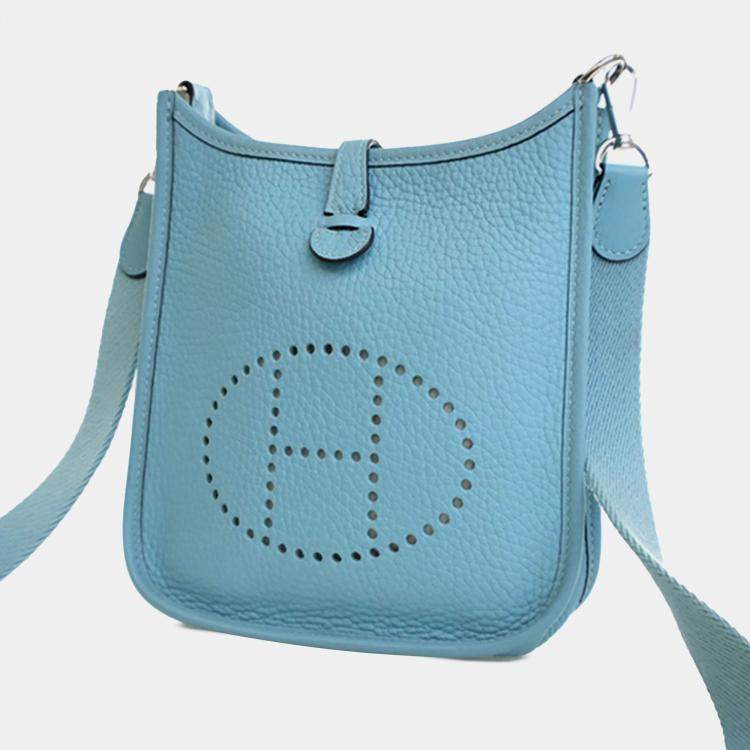 Pre Owned Hermes Blue Clemence Evelyne TPM 16