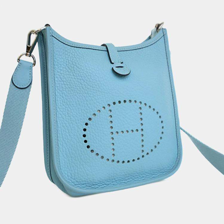 Pre Owned Hermes Blue Clemence Evelyne TPM 16