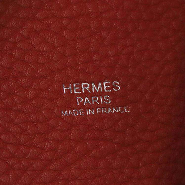 Pre Owned Hermes Red Bicolor Clemence and Swift Picotin Lock 22
