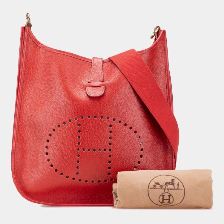 Pre Owned Hermes Rouge Casaque Clemence Evelyne I 33
